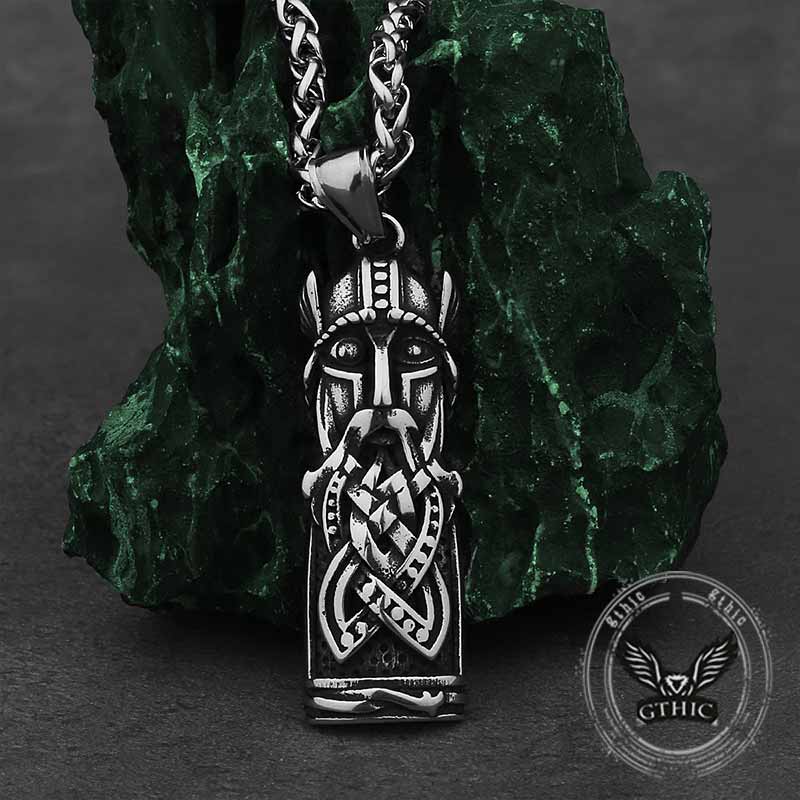 Viking Odin Portrait Warrior Stainless Steel Pendant | Gthic.com