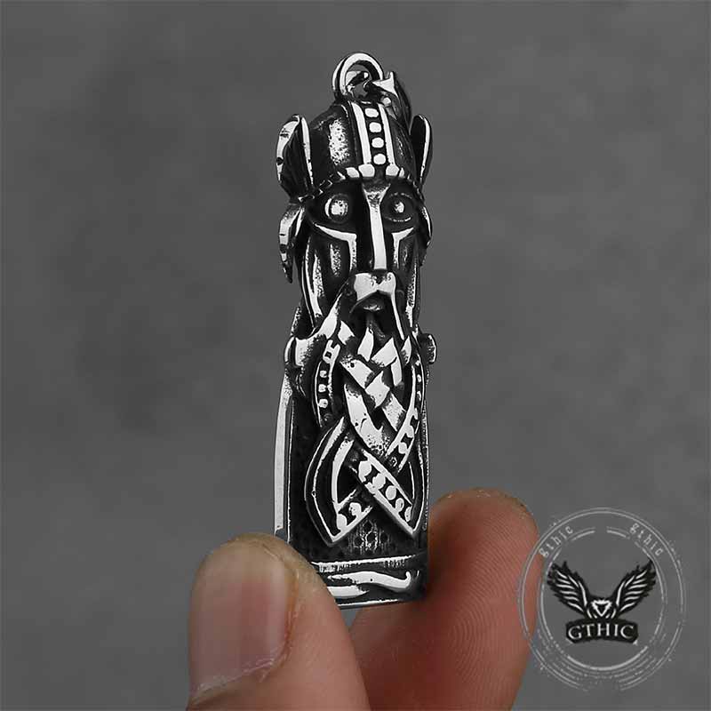 Viking Odin Portrait Warrior Stainless Steel Pendant | Gthic.com