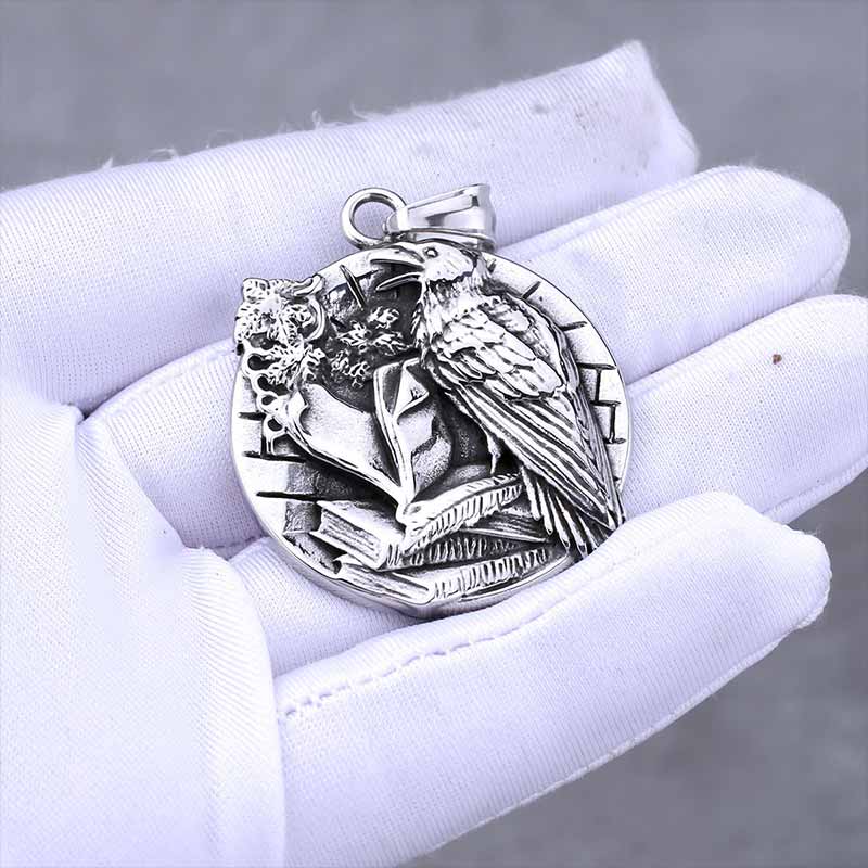 Viking Odin Raven ‌Vegvisir Stainless Steel Pendant | Gthic.com