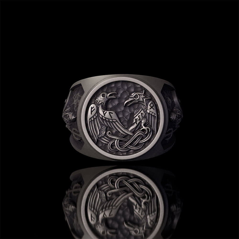 Viking Raven Sterling Silver Norse Warrior Ring | Gthic.com