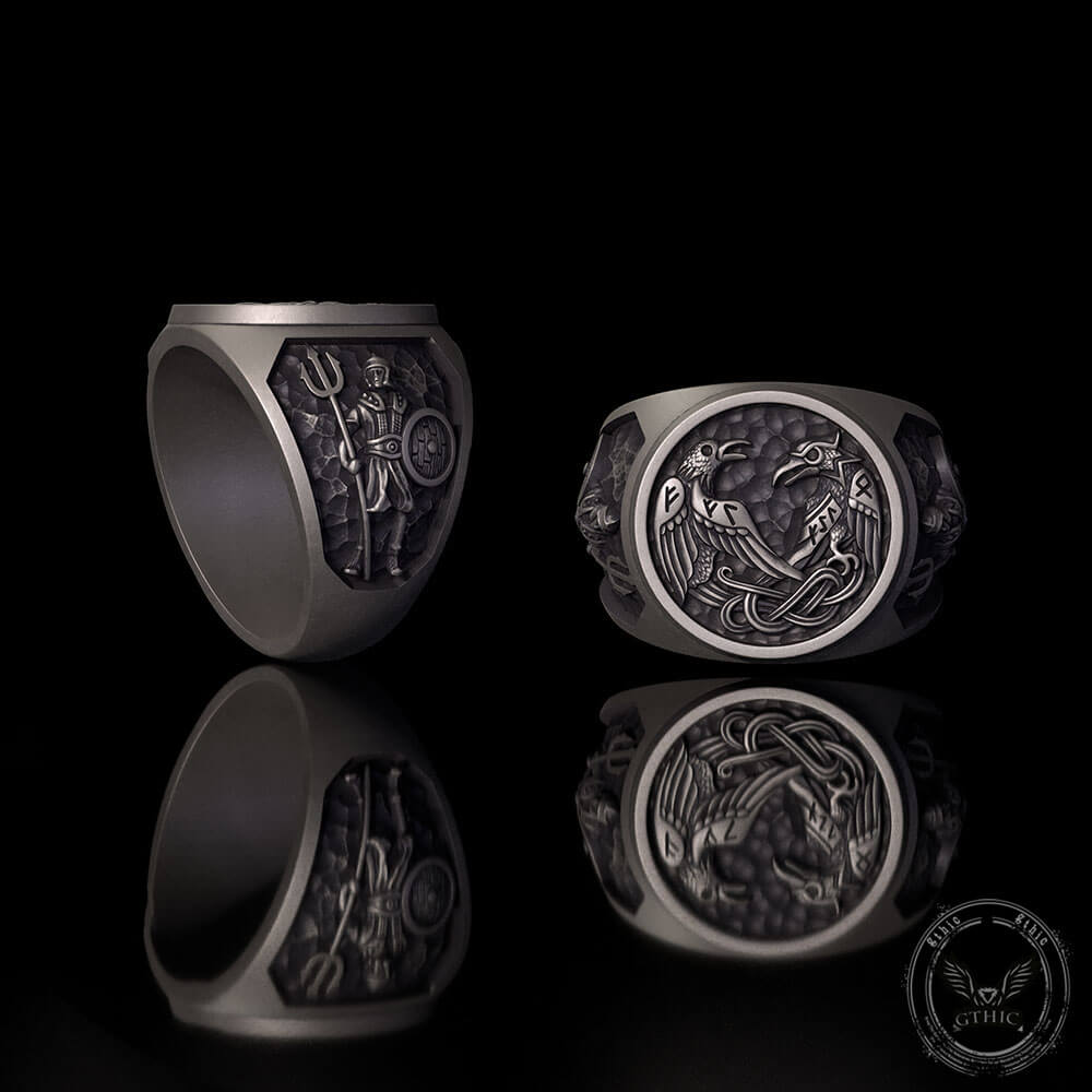 Viking Raven Sterling Silver Norse Warrior Ring | Gthic.com