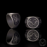 Viking Raven Sterling Silver Norse Warrior Ring | Gthic.com