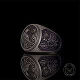 Viking Raven Sterling Silver Norse Warrior Ring