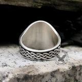 Viking Ravens Valknut Symbols Sterling Silver Ring