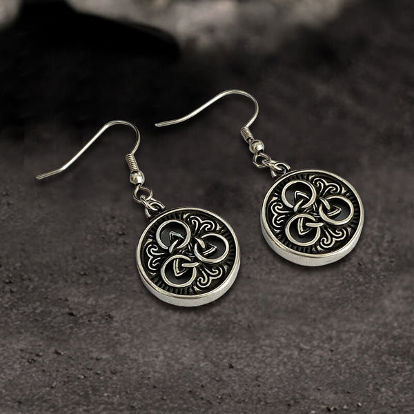 Viking Round Celtic Knot Stainless Steel Earrings | Gthic.com