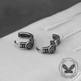 Viking Rune Celtic Knot Stainless Steel Hoop Earrings