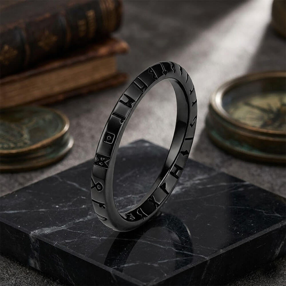 Viking Rune Möbius Ring Stainless Steel Simple Ring