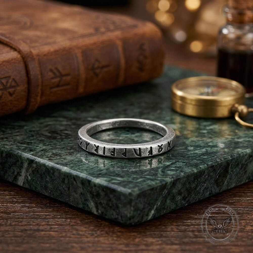 Viking Rune Möbius Ring Stainless Steel Simple Ring