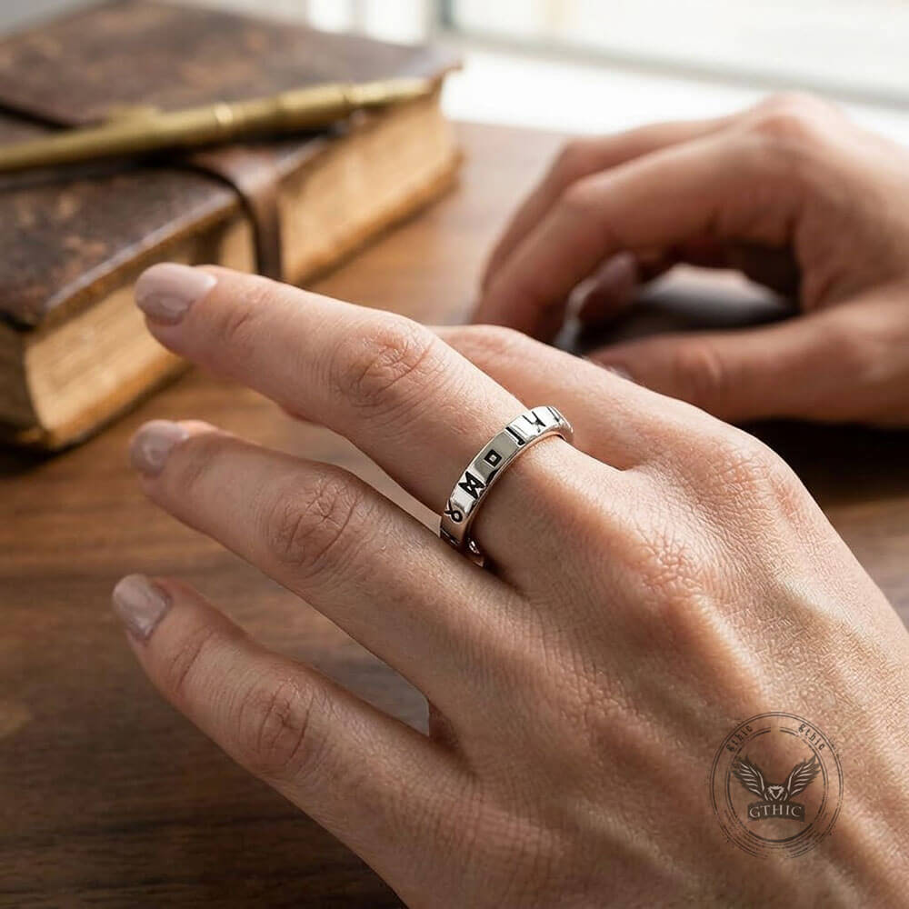 Viking Rune Möbius Ring Stainless Steel Simple Ring