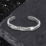 Viking Rune Möbius Twisted Stainless Steel Open Bracelet