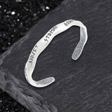 Viking Rune Möbius Twisted Stainless Steel Open Bracelet