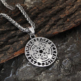 Viking Rune Pentagram Tree of Life Stainless Steel Pendant