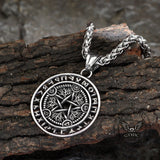 Viking Rune Pentagram Tree of Life Stainless Steel Pendant | Gthic.com