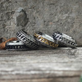 Viking Runes Chain Nordic Spinner Stainless Steel Ring