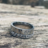 Viking Runes Chain Stainless Steel Spinner Ring