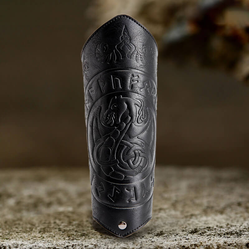 Viking Runes Flying Dragon Warrior Bracers | Gthic.com