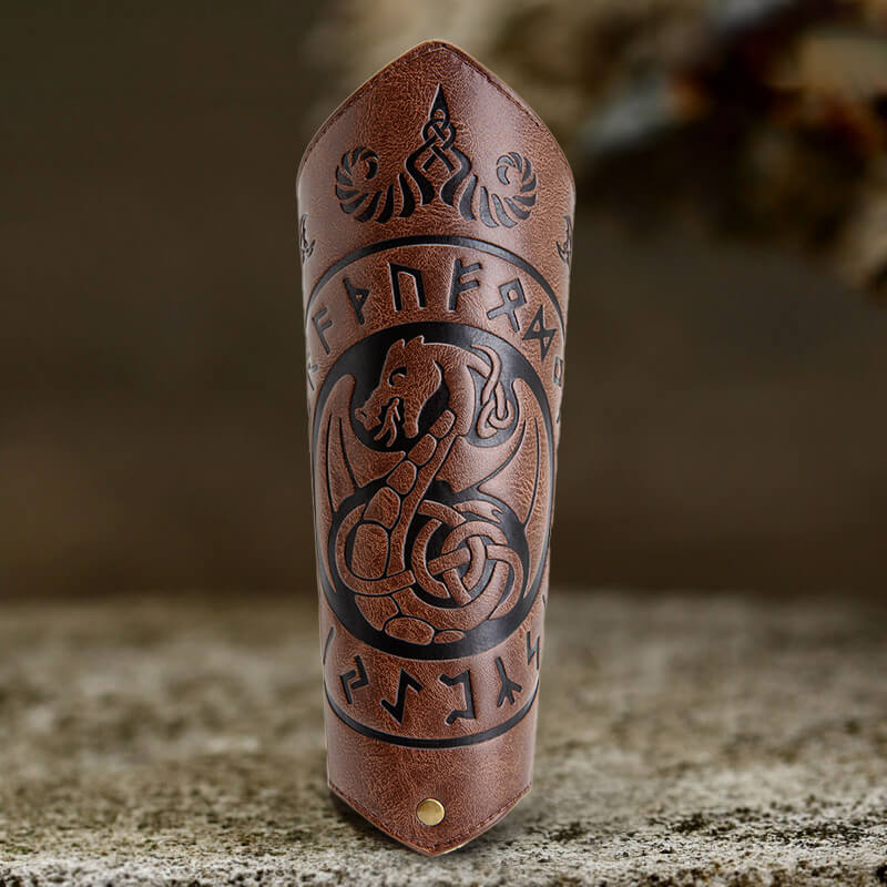 Viking Runes Flying Dragon Warrior Bracers | Gthic.com