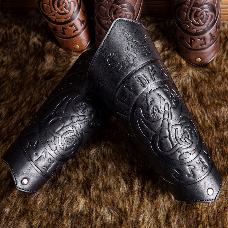 Viking Runes Flying Dragon Warrior Bracers | Gthic.com