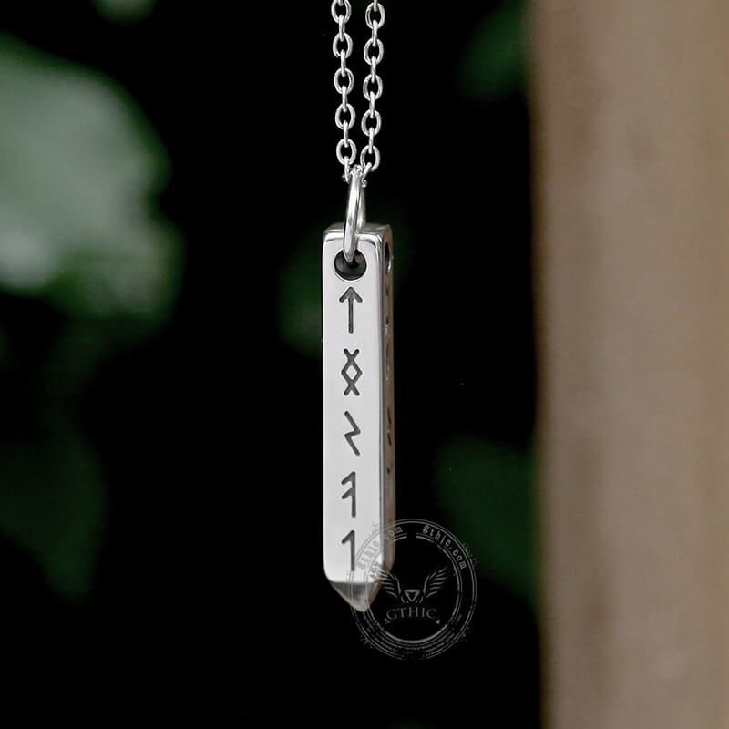 Viking Runes Geometric Stainless Steel Pendant | Gthic.com