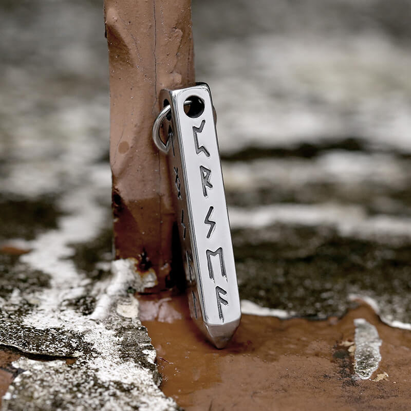 Viking Runes Geometric Stainless Steel Pendant | Gthic.com