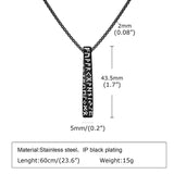 Viking Runes Mobius Bar Stainless Steel Necklace