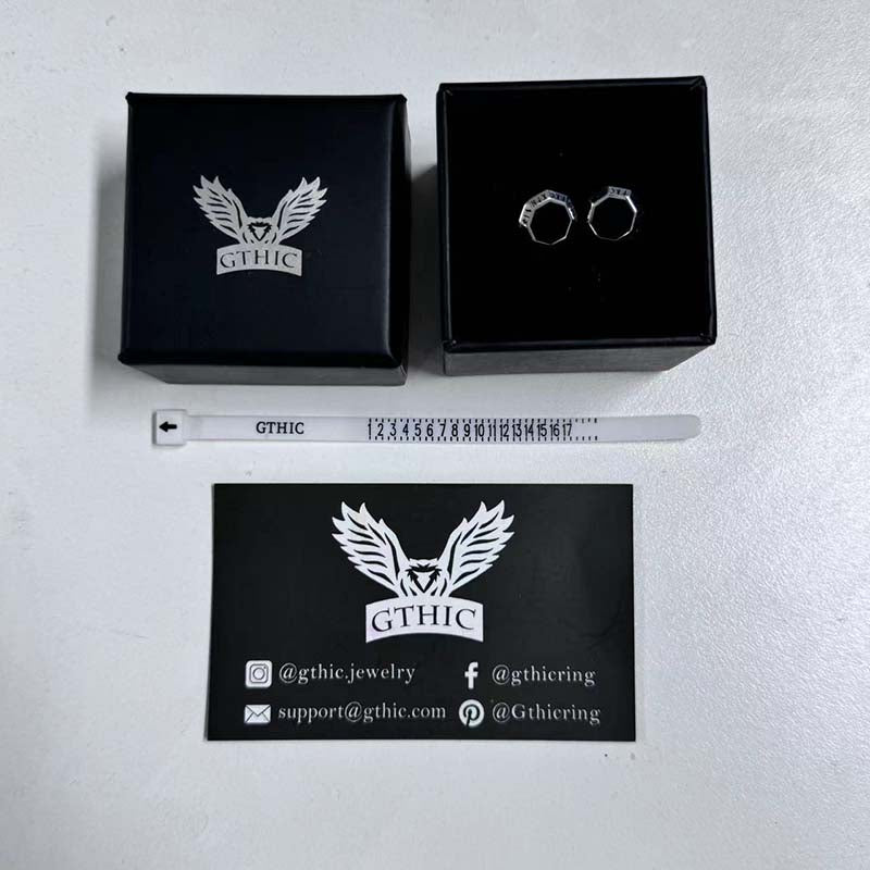 Viking Runes Octagon Stainless Steel Stud Earrings