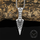 Viking Runes Spear Head Stainless Steel Pendant | Gthic.com