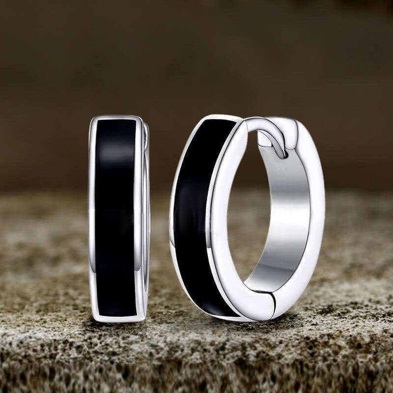 Viking Runes Stainless Steel Huggie Earrings | Gthic.com