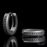 Viking Runes Sterling Silver Huggie Earrings | Gthic.com