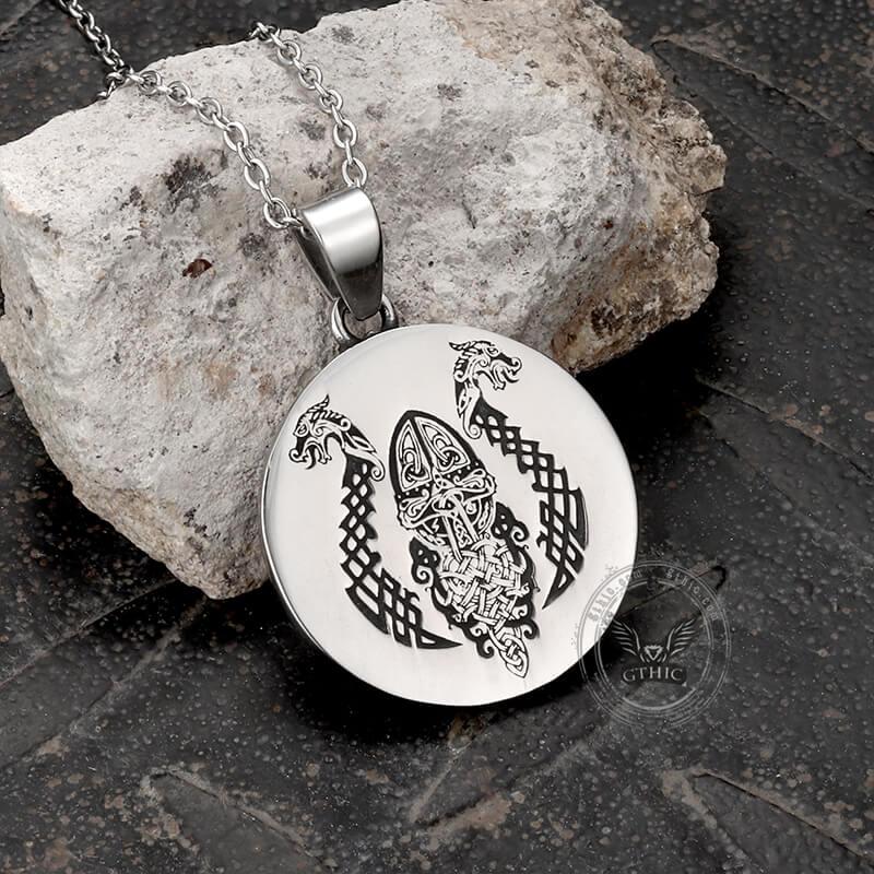 Viking Ship Warrior Stainless Steel Pendant | Gthic.com