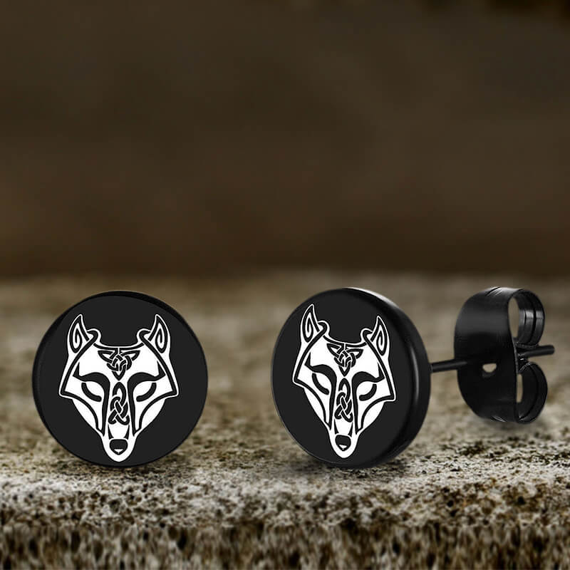 Viking Sigils Stainless Steel Stud Earrings | Gthic.com