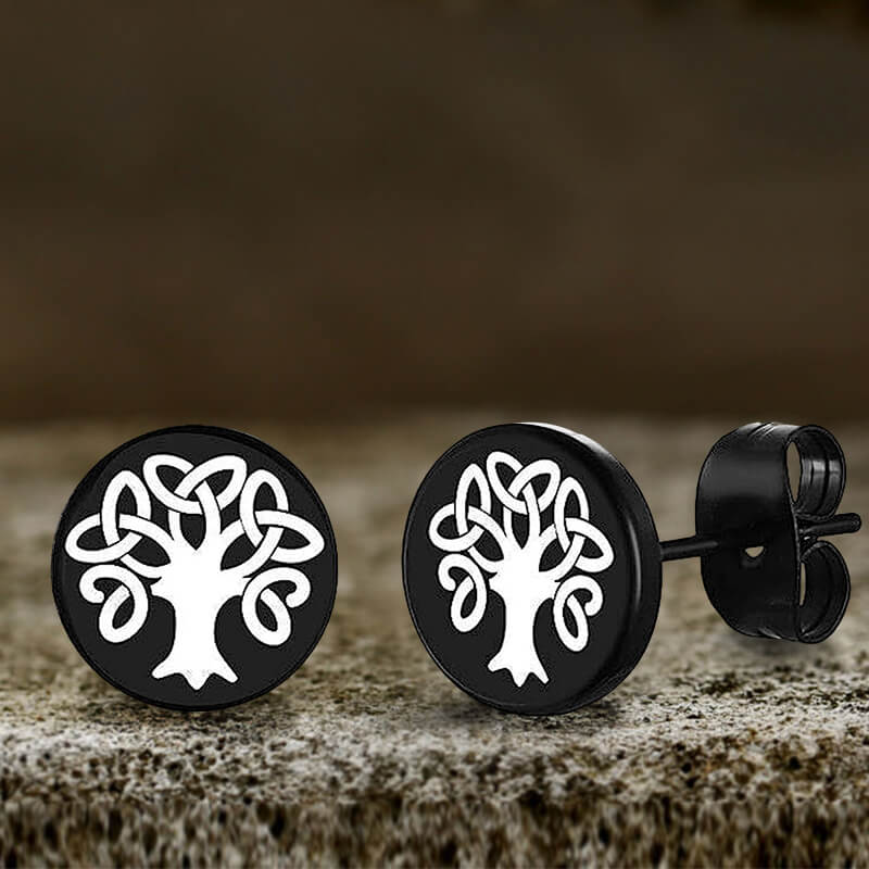 Viking Sigils Stainless Steel Stud Earrings | Gthic.com