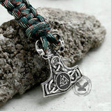 Viking Symbols Goat Head Alloy Paracord Bracelet | Gthic.com