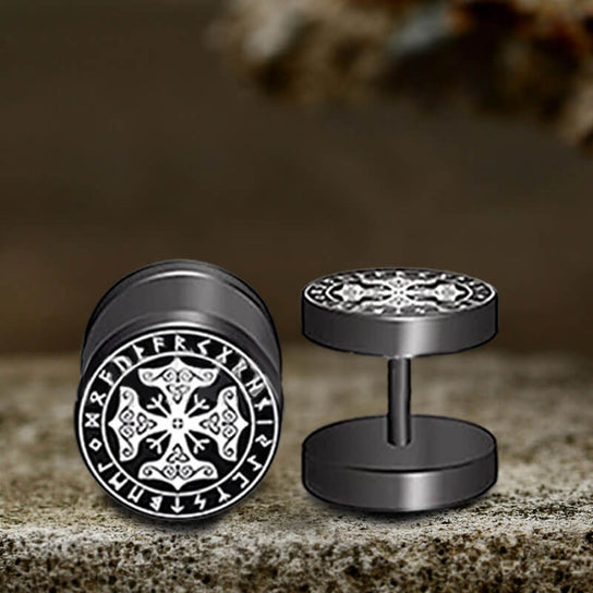 Pendientes de acero inoxidable con símbolos vikingos