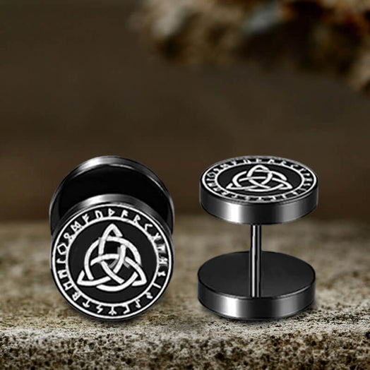 Viking Symbols Stainless Steel Stud Earrings | Gthic.com