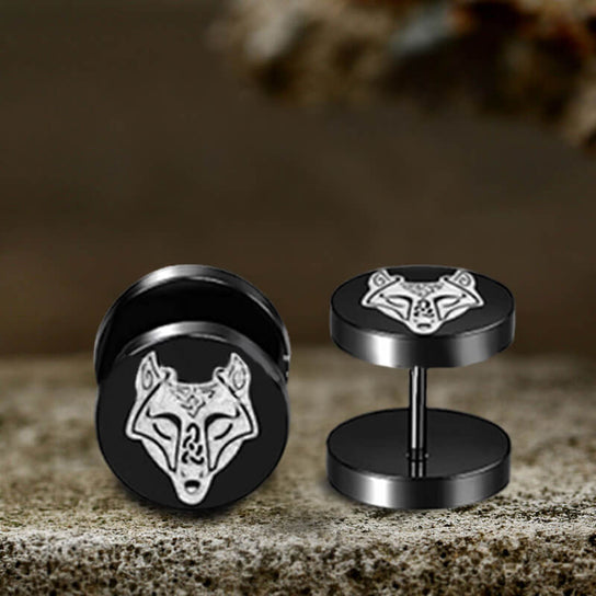 Viking Symbols Stainless Steel Stud Earrings