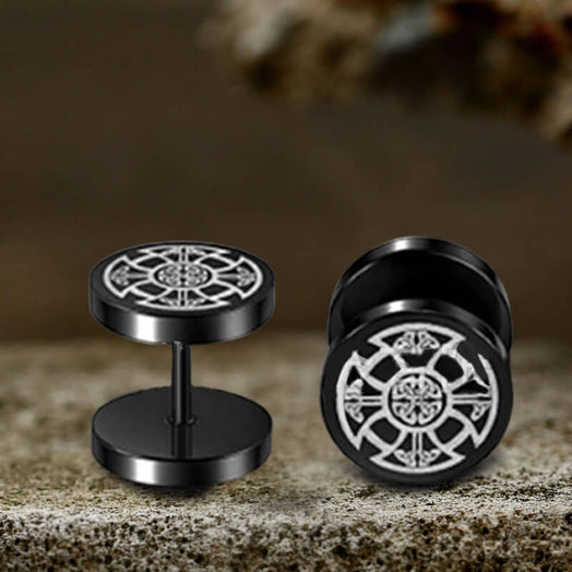Viking Symbols Stainless Steel Stud Earrings | Gthic.com