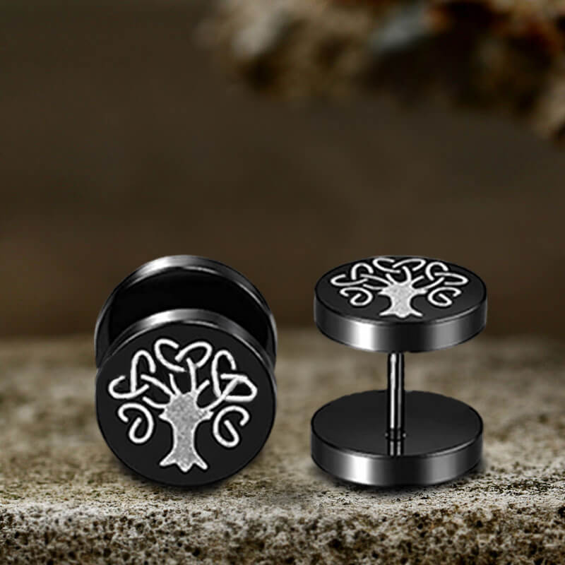 Viking Symbols Stainless Steel Stud Earrings | Gthic.com