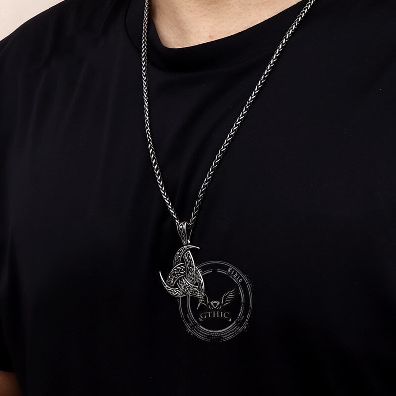 Viking Totem Celtic Knot Stainless Steel Nordic Pendant | Gthic.com