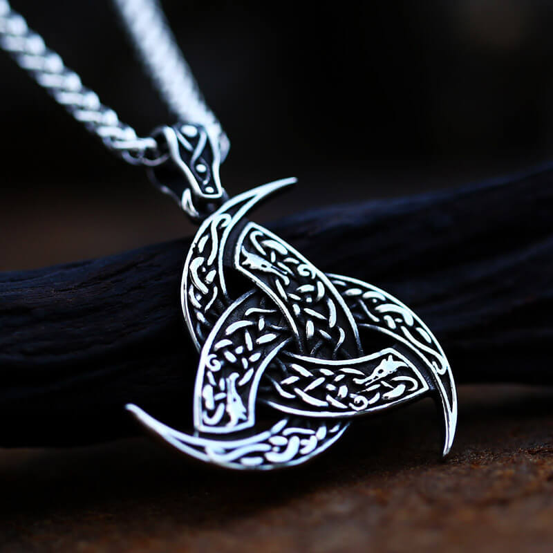 Viking Totem Celtic Knot Stainless Steel Nordic Pendant | Gthic.com