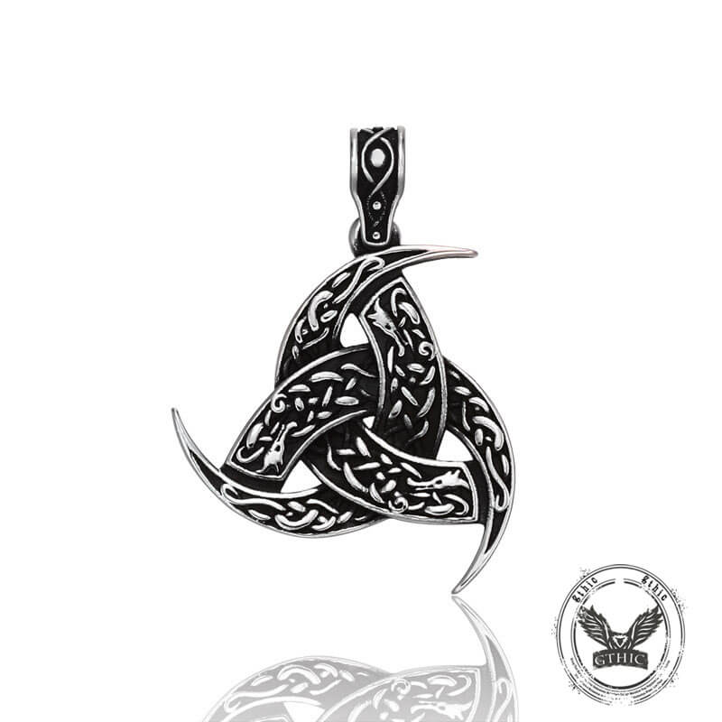 Viking Totem Celtic Knot Stainless Steel Nordic Pendant | Gthic.com
