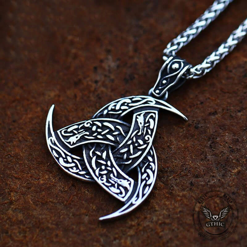 Viking Totem Celtic Knot Stainless Steel Nordic Pendant | Gthic.com