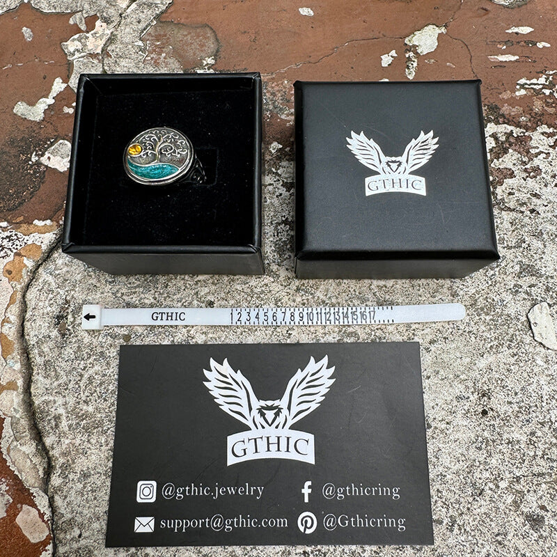 Viking Tree of Life Stainless Steel Amulet Ring