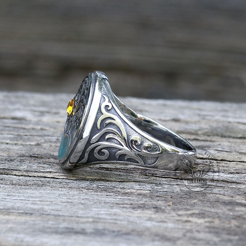 Viking Tree of Life Stainless Steel Amulet Ring | Gthic.com