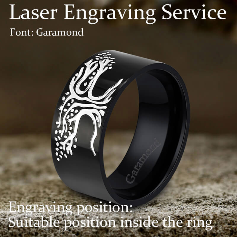 Viking Tree Of Life Stainless Steel Band Ring