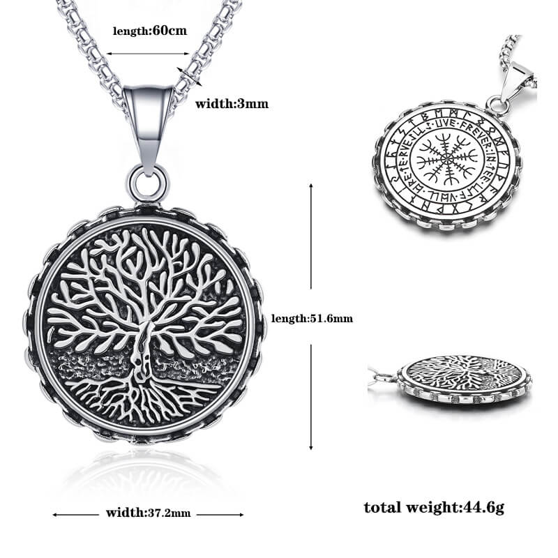 Viking Tree Of Life Stainless Steel Necklace
