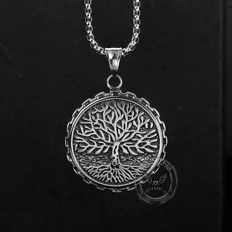 Viking Tree Of Life Stainless Steel Necklace