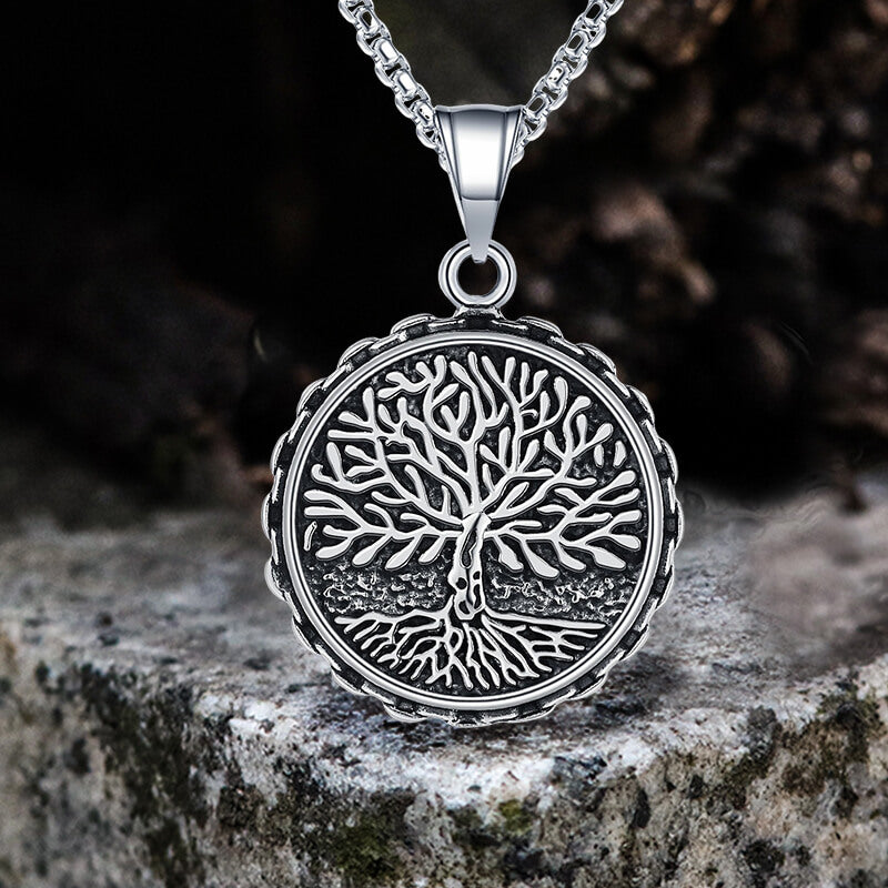 Viking Tree Of Life Stainless Steel Necklace | Gthic.com