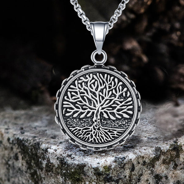 Viking Tree Of Life Stainless Steel Necklace | Gthic.com