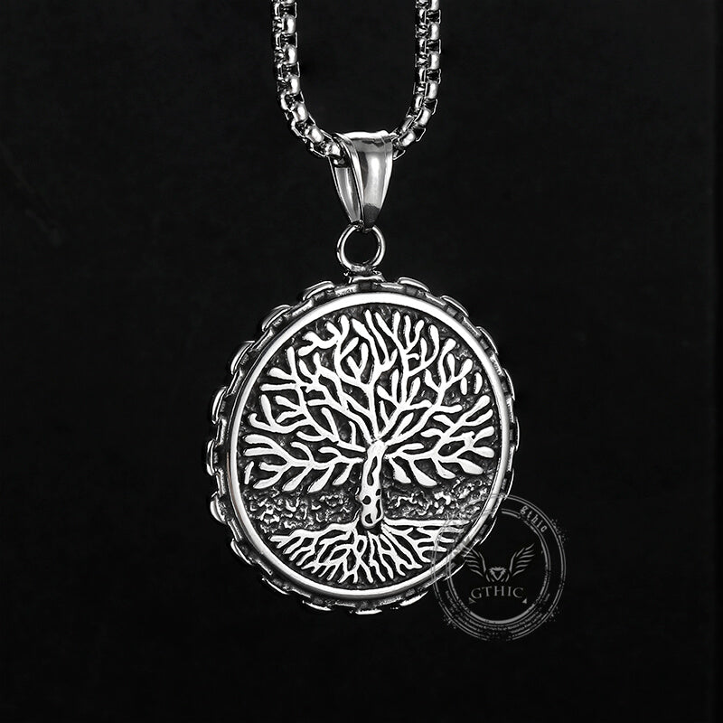 Viking Tree Of Life Stainless Steel Necklace